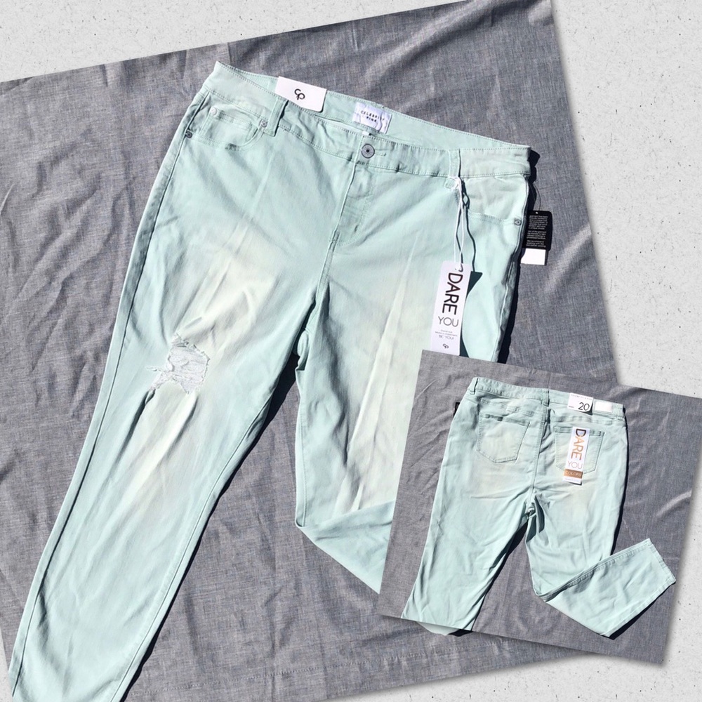 Only Size 20 Left Celebrity Pink Mint Skinny Jeans - Picture 2 of 6